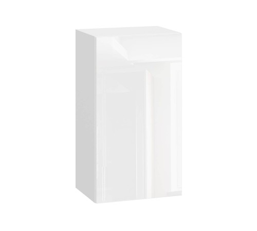 Стрэйт Шкаф 1 дв 40х72 см, белый/белый глянец