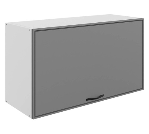 Монако Шкаф навесной антресольный 1 дв 80х45 см, белый/графит матовый