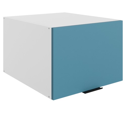 Стоун Шкаф навесной антресольный глубокий 1 дв 50х36х56,6 см, белый/изумруд софттач