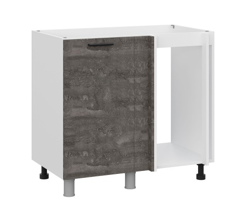 Модус Стол под мойку угловой 1 дв 90х82,4 см, белый/камень темный