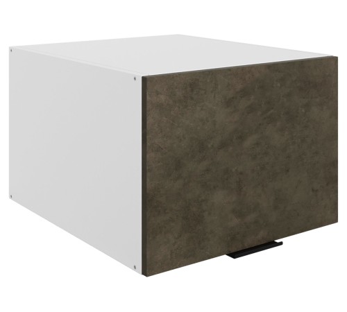 Стоун Шкаф навесной антресольный глубокий 1 дв 50х36х56,6 см, белый/камень темно-серый