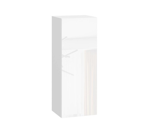 Стрэйт Шкаф 1 дв 35х91,2 см, белый/белый глянец
