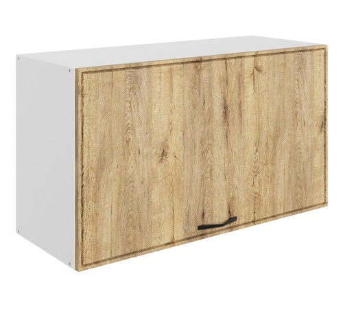 Монако Шкаф навесной антресольный 1 дв 80х45 см, белый/дуб европейский матовый