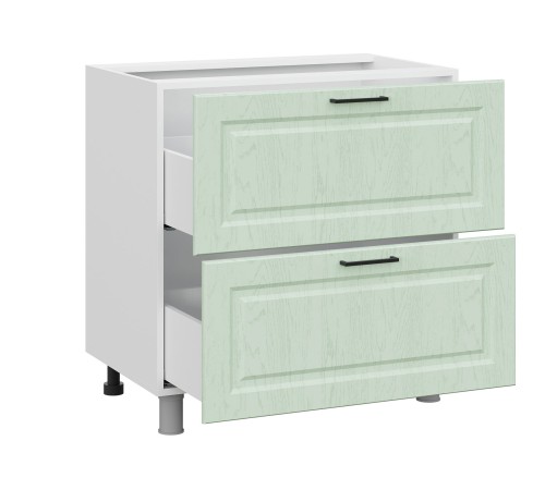 Грейвуд Стол 2 ящ 80х82,4 см, белый/шато мята