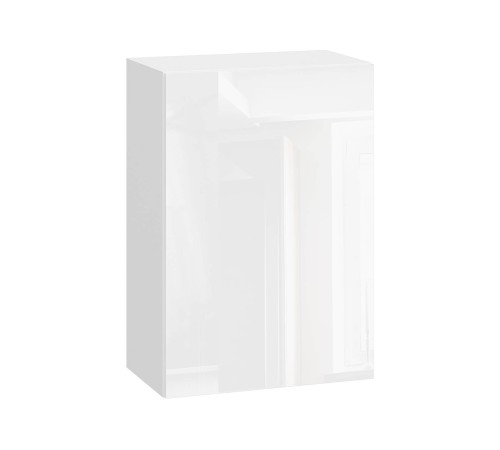 Стрэйт Шкаф 1 дв 50х72 см, белый/белый глянец