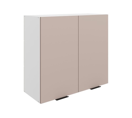 Стоун Шкаф навесной 2 дв 80х72 см, белый/грей софттач