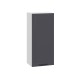 Вектор Шкаф 1 дв 30х91,2 см, белый/базальт