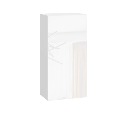 Стрэйт Шкаф 1 дв 45х91,2 см, белый/белый глянец