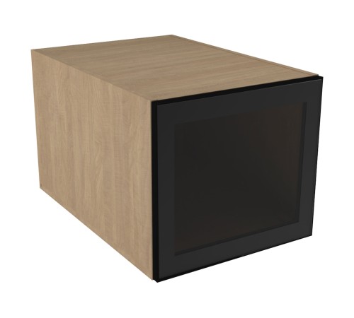 Женева Шкаф антресольный глубокий 1 дверь со стеклом 40 см, дуб палермо/стекло