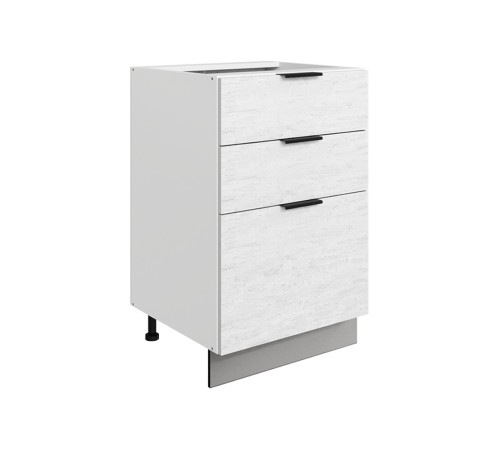 Стоун Стол с ящиками 3 ящ Старт 50х82 см, белый/белая скала