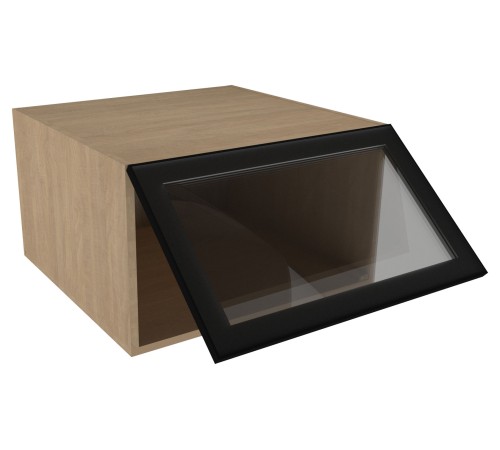 Женева Шкаф антресольный глубокий 1 дверь со стеклом 65 см, дуб палермо/стекло