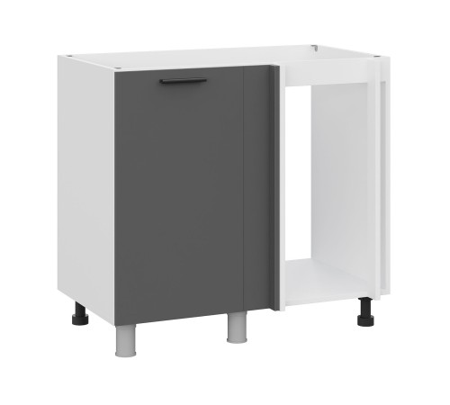 Модус Стол под мойку угловой 1 дв 90х82,4 см, белый/графит серый
