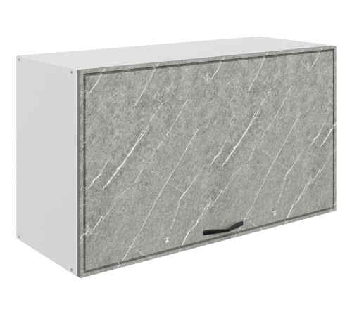 Монако Шкаф навесной антресольный 1 дв 80х45 см, белый/мрамор фицрой матовый