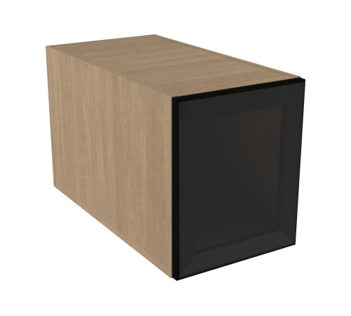 Женева Шкаф антресольный глубокий 1 дверь со стеклом 30 см, дуб палермо/стекло