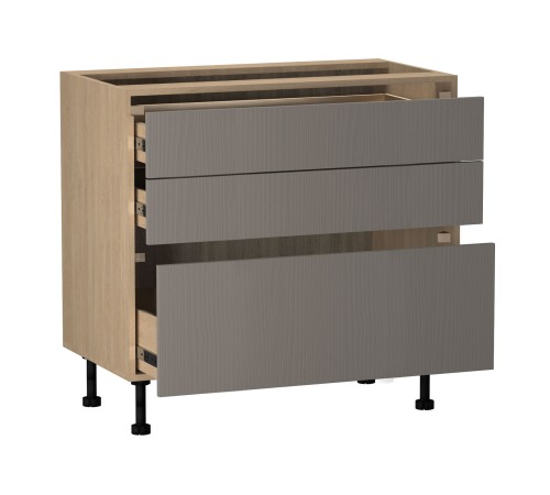 Женева Стол 3 ящика 90 см, дуб палермо/серый камень
