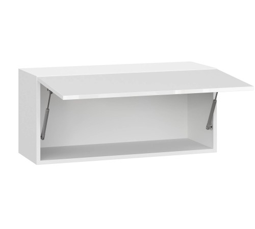Модерн Шкаф антресольный 1 дв 80х36 см, белый/белый глянец (Бруно)