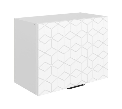 Стоун Шкаф навесной антресольный с фрезеровкой 1 дв 60х45 см, белый/джелато софттач