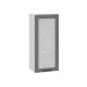 Вектор Шкаф навесной со стеклом 1 дв 40х91,2 см, белый/грей
