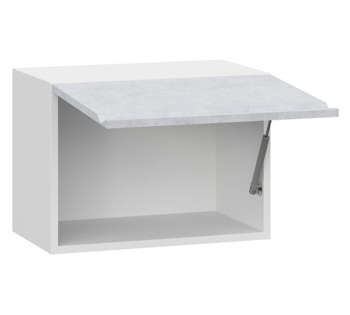 Вельвет Шкаф навесной антресольный 1 дв 50х36 см, белый/бетон снежный