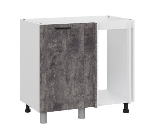 Модус Стол под мойку угловой 1 дв 90х82,4 см, белый/цемент темный