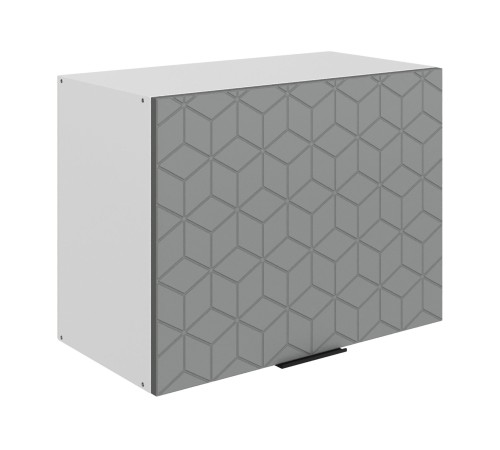 Стоун Шкаф навесной антресольный с фрезеровкой 1 дв 60х45 см, белый/оникс софттач