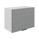 Стоун Шкаф навесной антресольный с фрезеровкой 1 дв 50х45 см, белый/джелато софттач