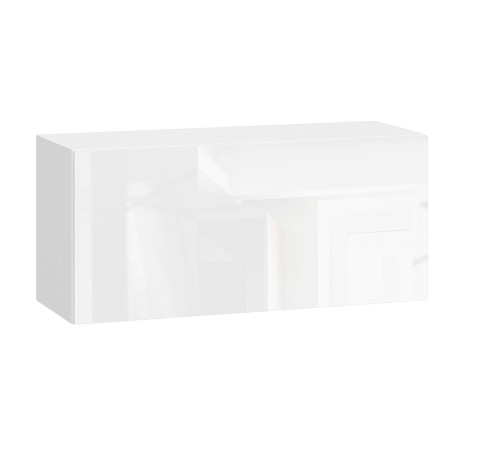 Модерн Шкаф антресольный 1 дв 80х36 см, белый/белый глянец (Бруно)
