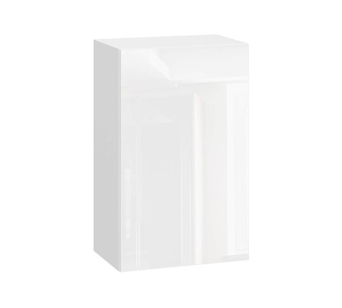 Стрэйт Шкаф 1 дв 45х72 см, белый/белый глянец