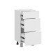 Квадро Стол 3 ящ 40х82,4 см узкий 400, белый/айвори
