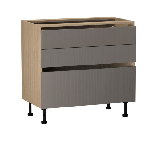 Женева Стол 3 ящика 90 см, дуб палермо/серый камень