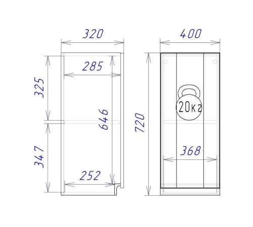 Сити Шкаф 1 дверь 40 см, дуб галифакс