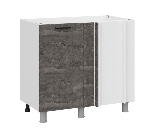 Модус Стол угловой 1 дв 90х82,4 см, белый/камень темный