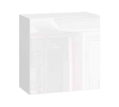 Стрэйт Шкаф антресольный 1 дв 60х60 см, белый/белый глянец