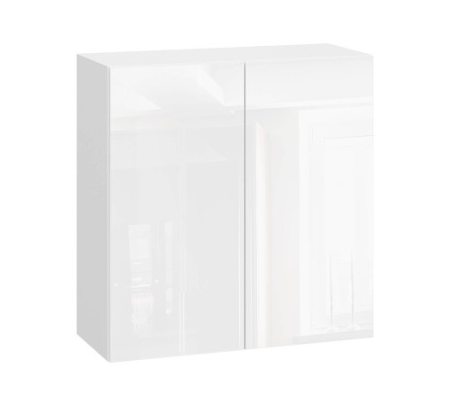 Стрэйт Шкаф 2 дв 70х72 см, белый/белый глянец