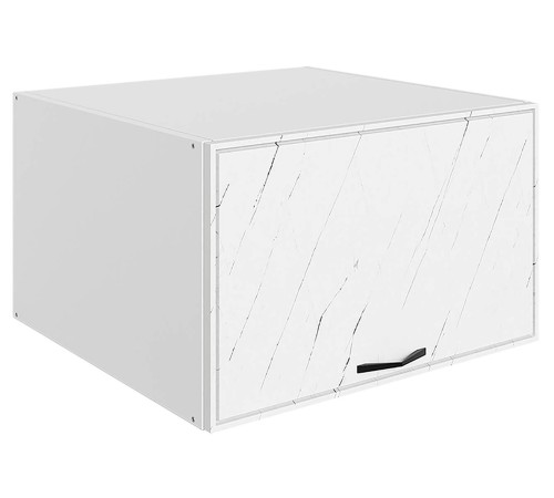 Монако Шкаф навесной антресольный глубокий 1 дв 60х36х56,6 см, белый/мрамор Пилатус матовый