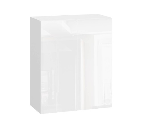 Стрэйт Шкаф 2 дв 60х72 см, белый/белый глянец