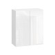 Стрэйт Шкаф 2 дв 60х72 см, белый/белый глянец