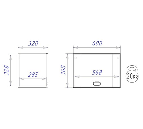 Сити Шкаф под вытяжку 1 дверь 60 см, дуб галифакс