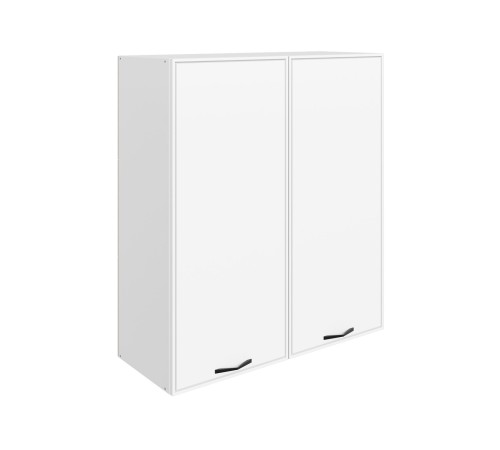 Монако Шкаф навесной 2 дв 80х90 см, белый/милк матовый