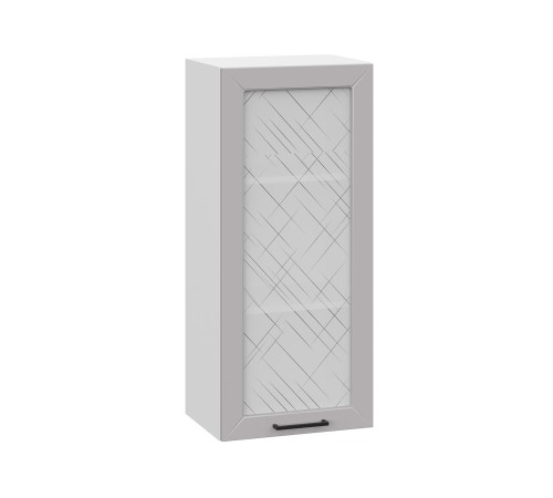 Вектор Шкаф навесной со стеклом 1 дв 40х91,2 см, белый/нео