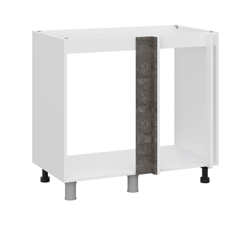Модус Стол под мойку угловой 1 дв 90х82,4 см, белый/камень темный