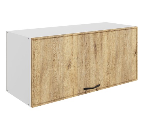 Монако Шкаф навесной антресольный 1 дв 80х36 см, белый/дуб европейский матовый