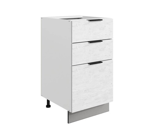 Стоун Стол с ящиками 3 ящ Старт 40х82 см, белый/белая скала