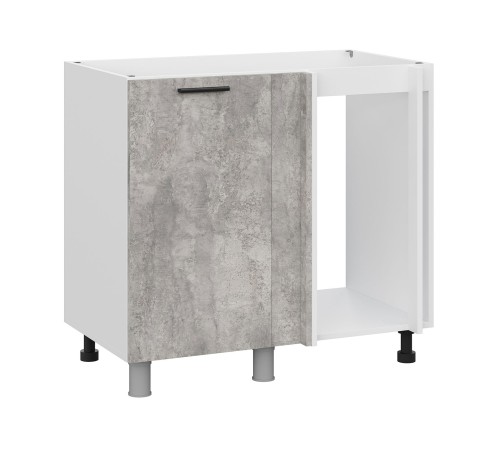 Модус Стол под мойку угловой 1 дв 90х82,4 см, белый/цемент светлый