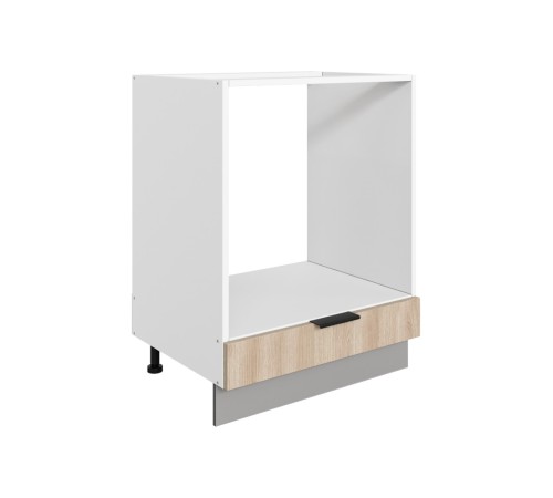 Стоун Стол под духовку 1 ящ 60х82 см, белый/кешью матовый