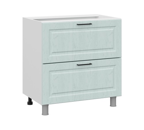 Грейвуд Стол 2 ящ 80х82,4 см, белый/деним голубой