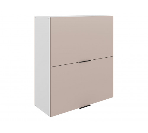 Стоун Шкаф навесной антресольный 2 дв 80х90 см, белый/грей софттач