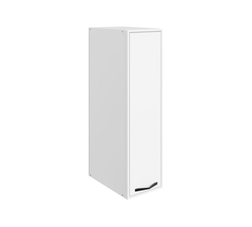 Монако Шкаф навесной 1 дв 20х72 см, белый/милк матовый