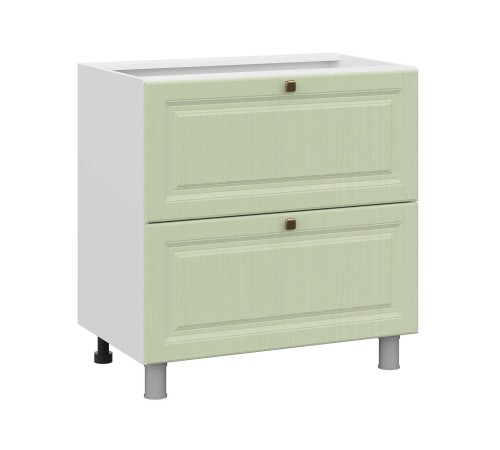 Прованс Стол 2 ящ 80х82,4 см, белый/фисташковый структурный