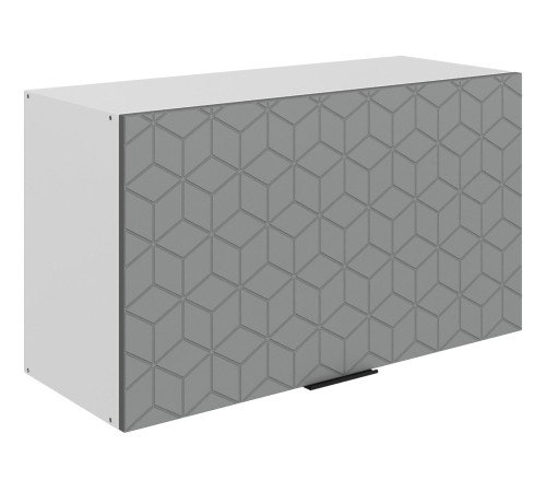 Стоун Шкаф навесной антресольный с фрезеровкой 1 дв 80х45 см, белый/оникс софттач